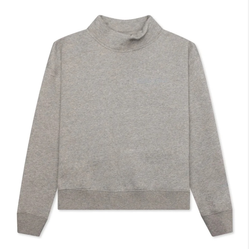 Kids Fear of God Essentials Pullover Mockneck - Dark Heather Oatmeal
